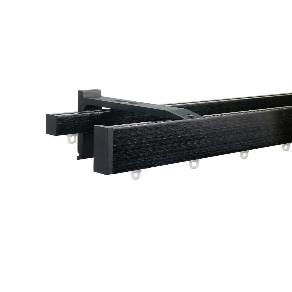 Now HD 40 x 18 mm 窗簾桿套件 雙層 黑色