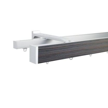 Icon HD 40 X 25 mm 窗簾木質面桿套件 雙層紋理黑色