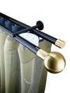 Kouvola MT35 Aluminum Rekola Finial Curtain Pole set Round profile Double wall Bracket