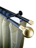 Kouvola MT35 Aluminum Rekola Finial Curtain Pole set Round profile Double wall Bracket