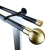 Kouvola MT35 Aluminum Rekola Finial Curtain Pole set Round profile Double wall Bracket
