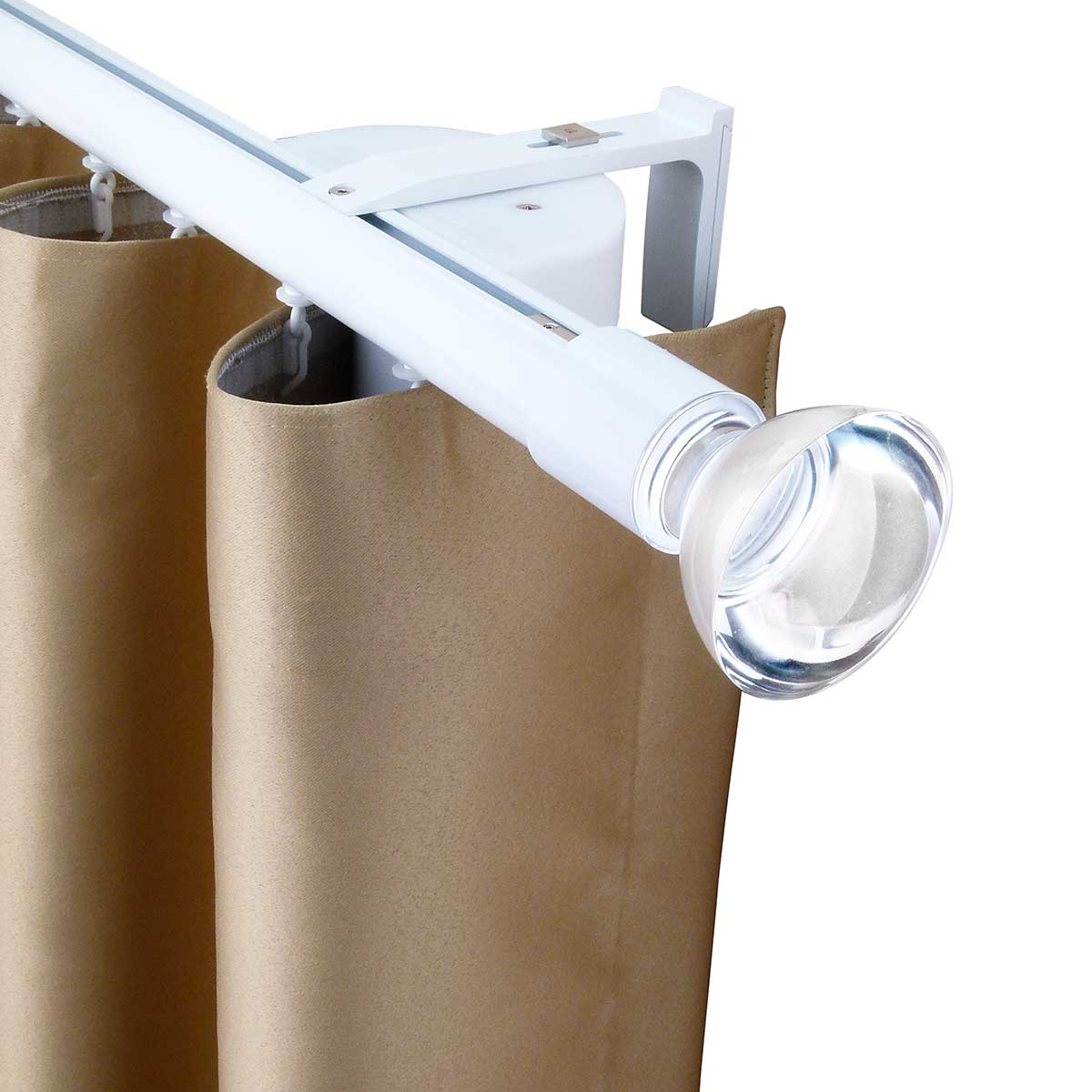 Wall mounted curtain clearance pole